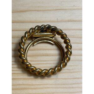 Gold-Toned Twisted Rope Scarf Clip Made In Germany